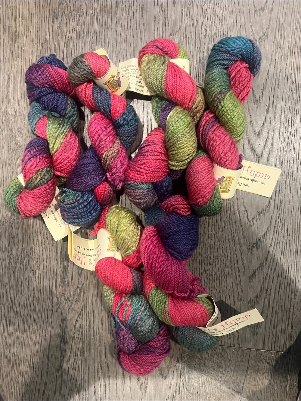 Camel's Hump Hand-Dyed Yarn - 6 Skeins Merino/Camel/Silk Blend Worsted Yarn